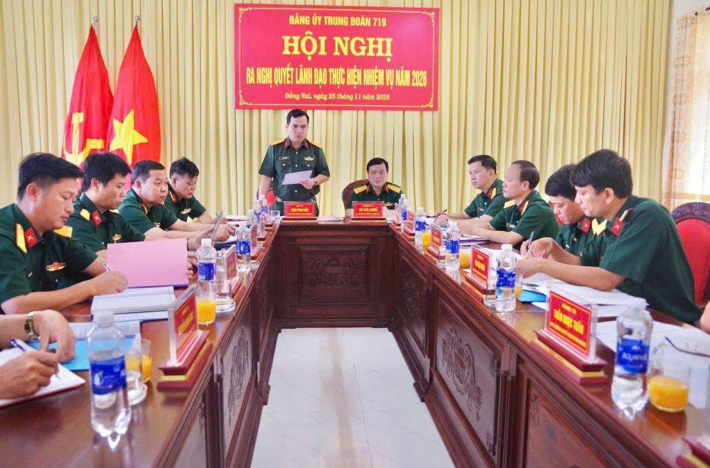 Trung đoàn 719 (Binh đoàn 16) ra nghị quyết lãnh đạo thực hiện nhiệm vụ năm 2026 