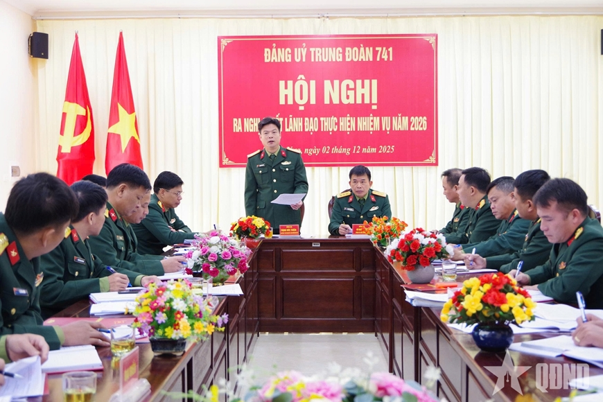 Điện Biên: Đảng ủy Trung đoàn 741 ra nghị quyết lãnh đạo thực hiện nhiệm vụ năm 2026