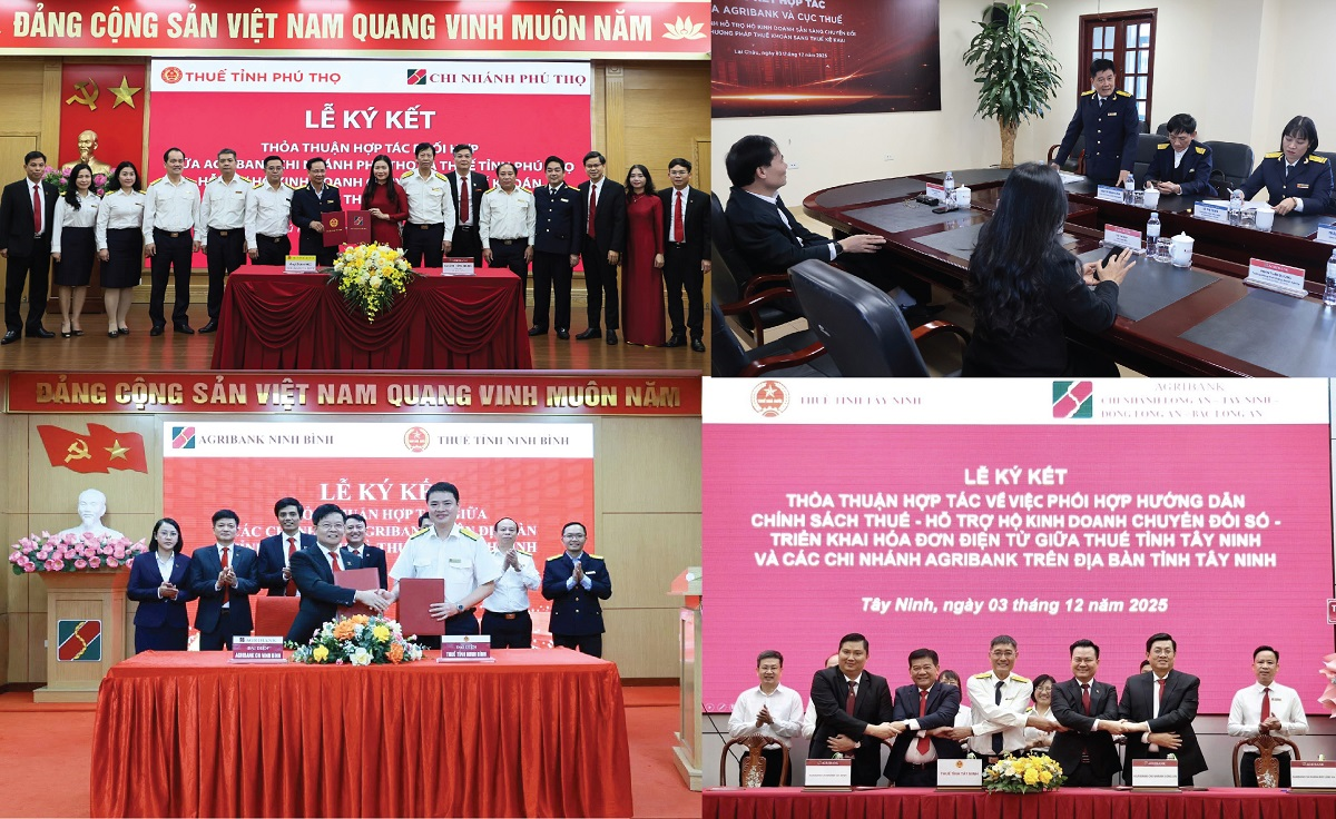 Agribank và cục thuế ký kết hợp tác, đồng hành hỗ trợ hộ kinh doanh sẵn sàng chuyển đổi từ phương pháp thuế khoán sang thuế kê khai