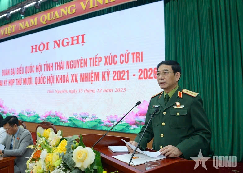 Đại tướng Phan Văn Giang tiếp xúc cử tri tỉnh Thái Nguyên sau Kỳ họp thứ mười, Quốc hội khóa XV