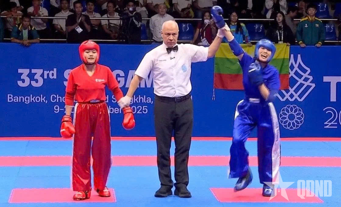 CẬP NHẬT: Kết quả SEA Games 33 (16-12): Nữ võ sĩ Kick-boxing Hoàng Thị Thùy Giang giành Huy chương Vàng.