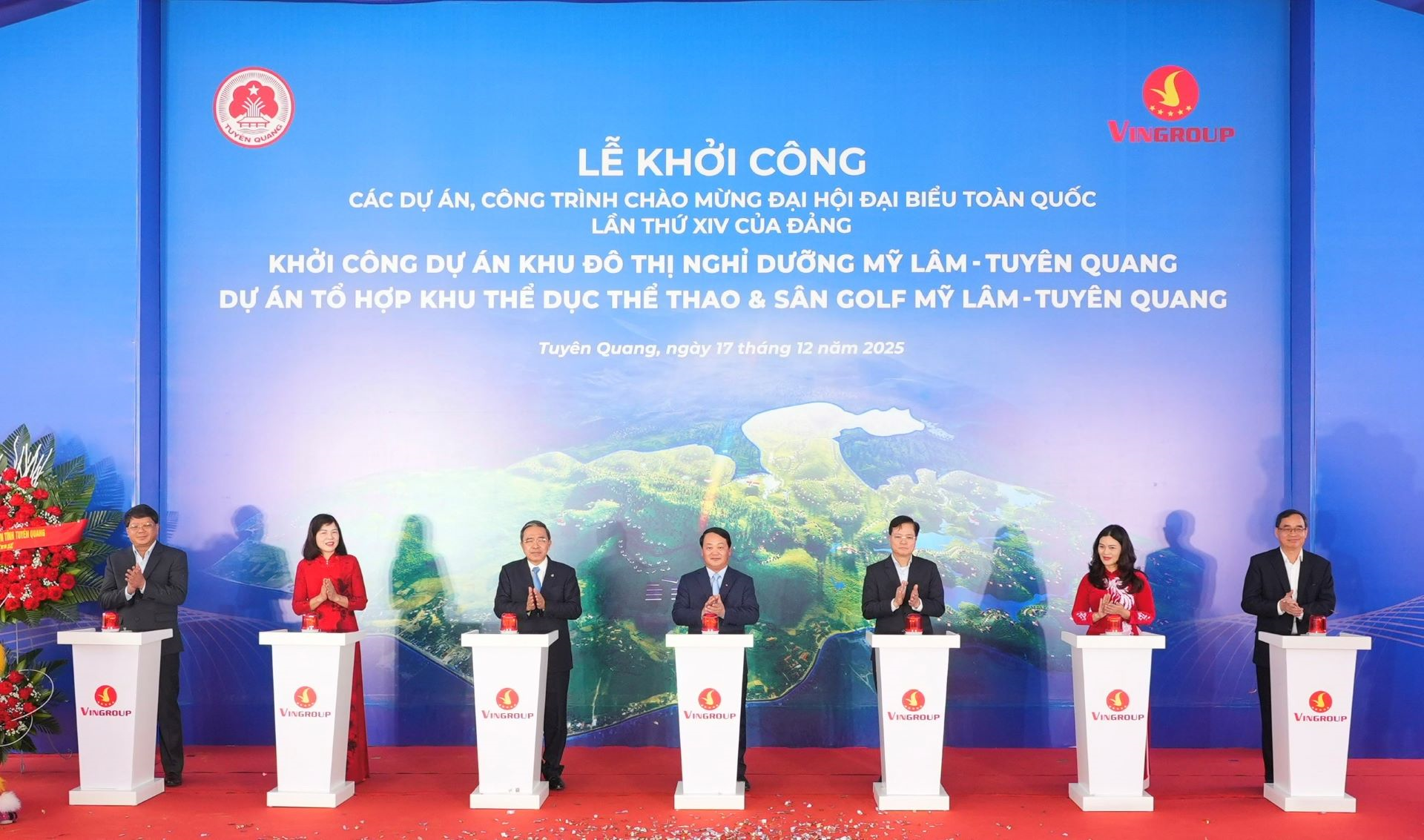 Vingroup khởi công đô thị nghỉ dưỡng suối khoáng và tổ hợp thể dục thể thao Mỹ Lâm - Tuyên Quang