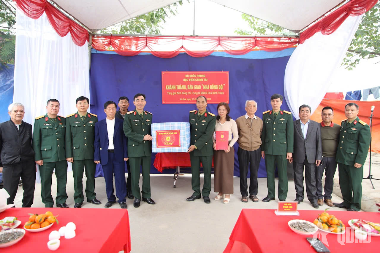 Học viện Chính trị khánh thành và bàn giao “Nhà đồng đội” tặng quân nhân có hoàn cảnh khó khăn