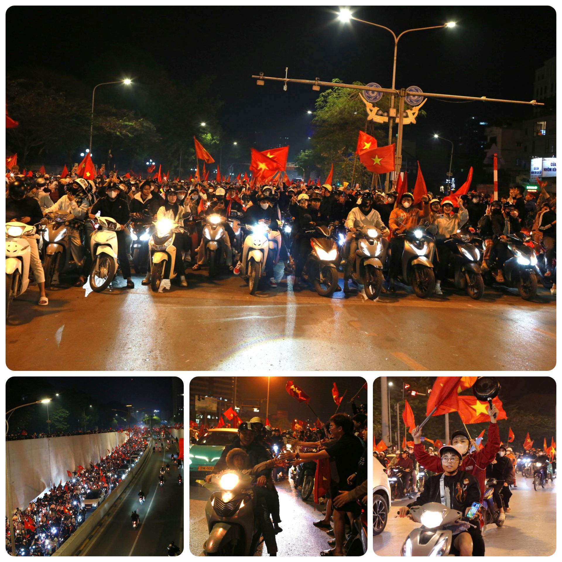 Người dân Thủ đô đổ ra đường ăn mừng chiến thắng 
