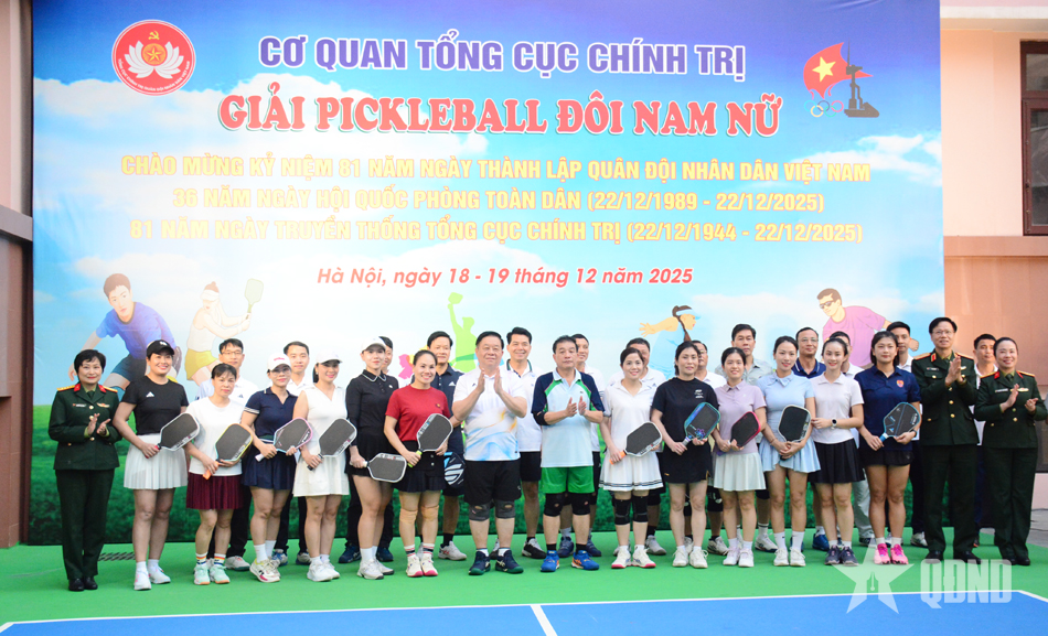 Giải thi đấu đôi nam nữ Pickleball Cơ quan Tổng cục Chính trị