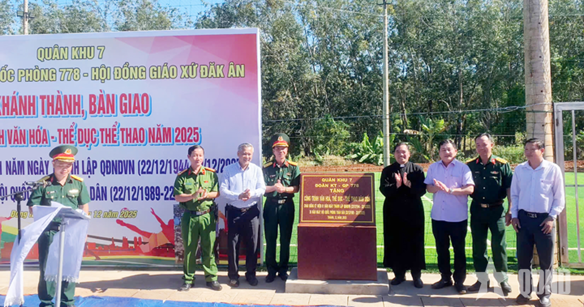 Đoàn Kinh tế - Quốc phòng 778: Khánh thành công trình văn hóa - thể dục thể thao tặng Giáo xứ Đắk Ân