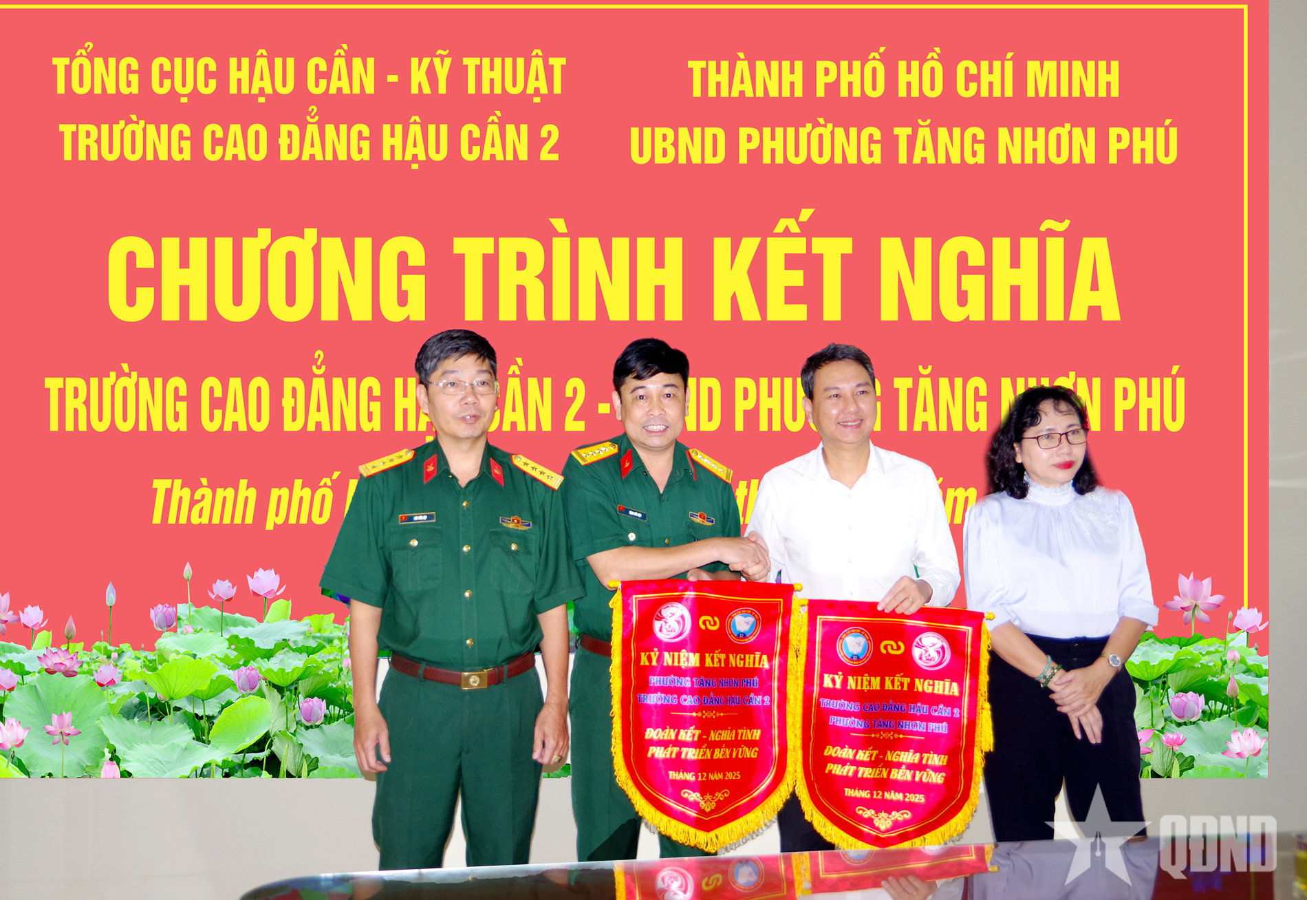 Trường Cao đẳng Hậu cần 2 ký kết chương trình kết nghĩa với phường Tăng Nhơn Phú (TP Hồ Chí Minh)