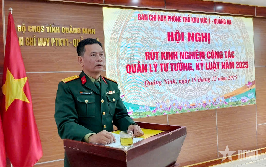 Ban chỉ huy Phòng thủ khu vực 1-Quảng Hà tiến hành tốt công tác quản lý tư tưởng, kỷ luật