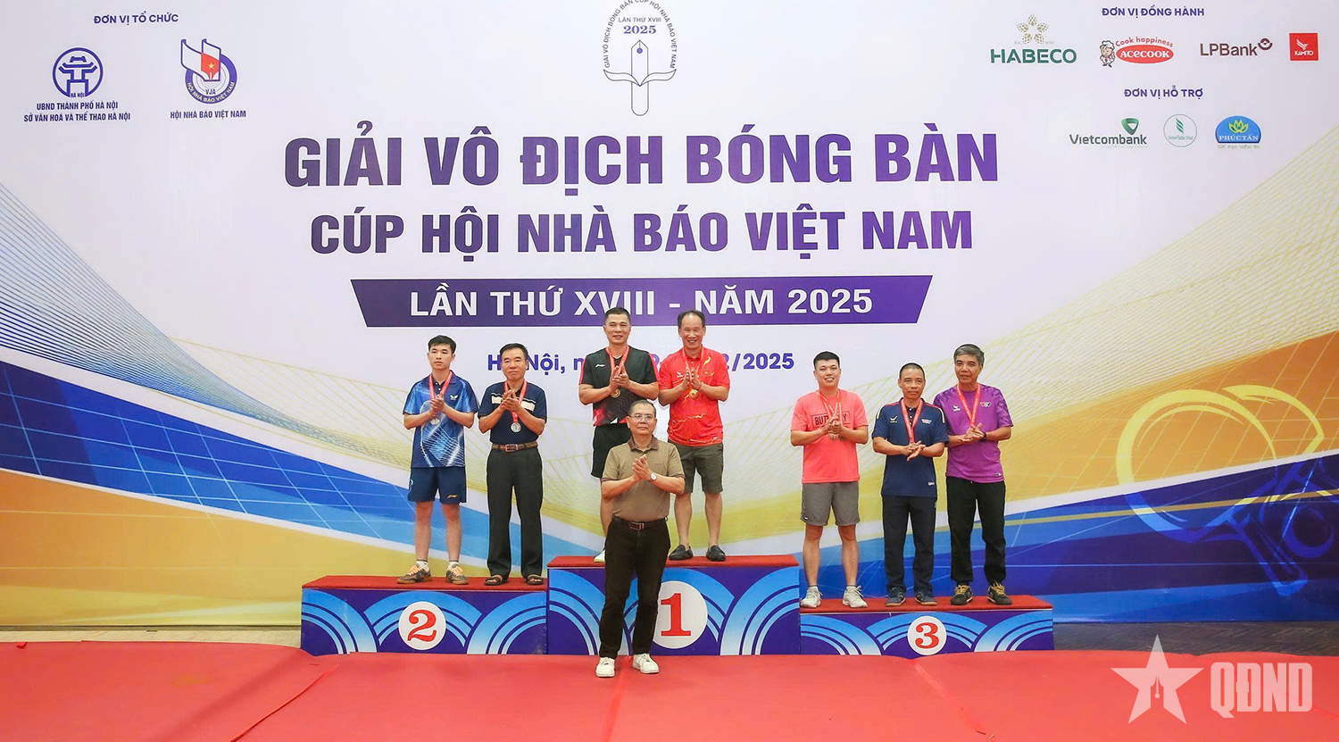 Báo Quân đội nhân dân giành HCV đôi nam Giải bóng bàn Cúp Hội Nhà báo Việt Nam 2025