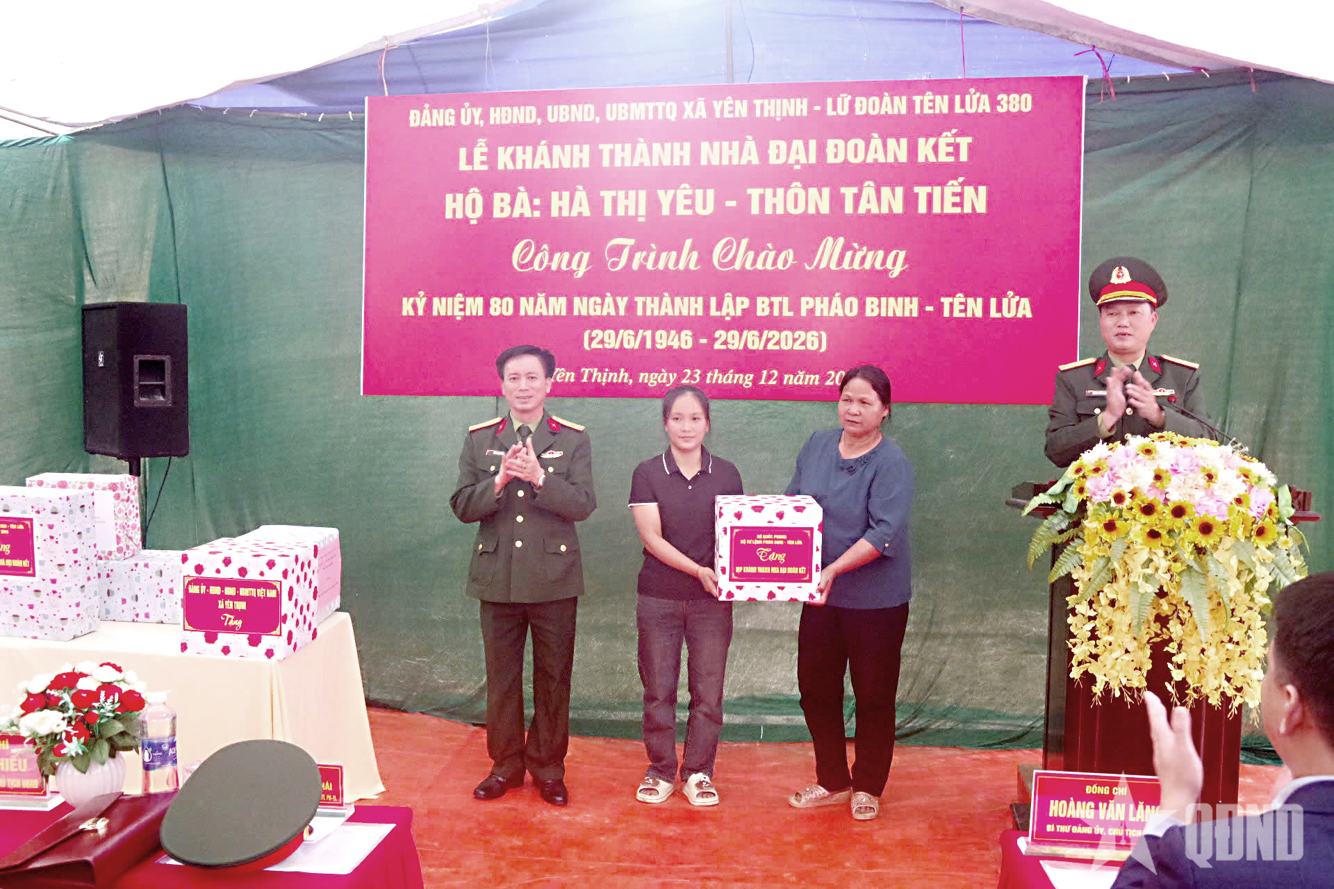 Lữ đoàn 380, Bộ tư lệnh Pháo binh- Tên lửa khánh thành, bàn giao nhà đại đoàn kết