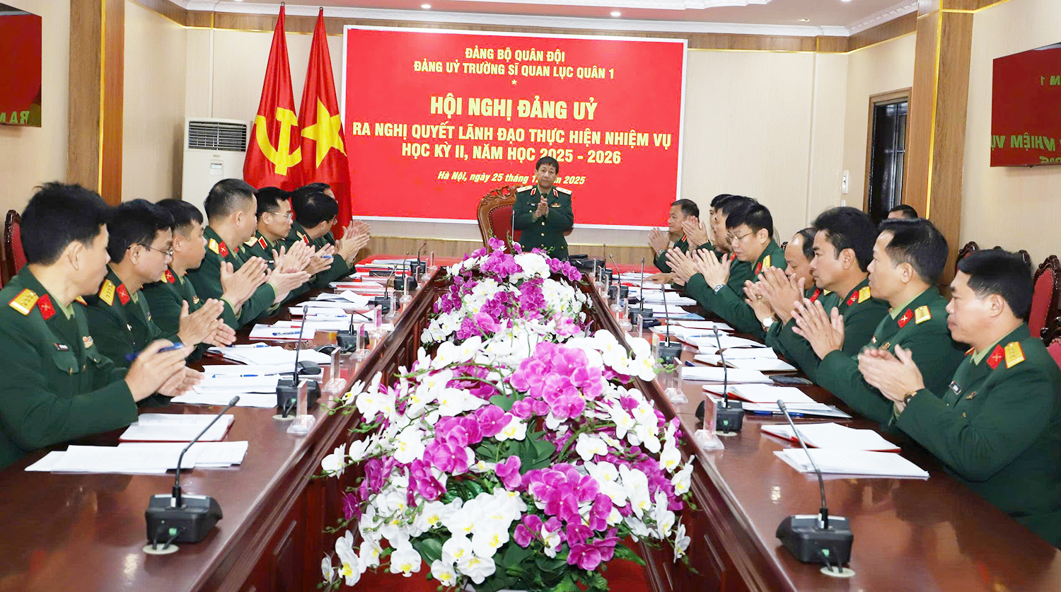 Đảng ủy Trường Sĩ quan Lục quân 1: Ra Nghị quyết lãnh đạo thực hiện nhiệm vụ học kỳ II, năm học 2025-2026
