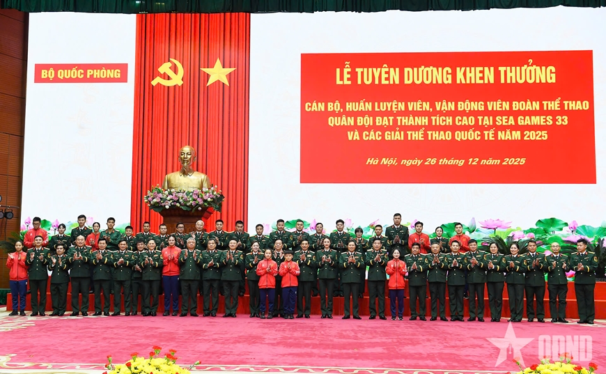 Bộ Quốc phòng khen thưởng đoàn thể thao Quân đội đạt thành tích cao năm 2025