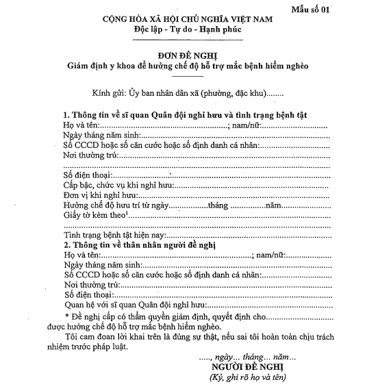 Từ ngày 1-1-2026, sĩ quan Quân đội nghỉ hưu mắc bệnh hiểm nghèo: Nhận hỗ trợ 2 lần mức lương cơ sở mỗi quý