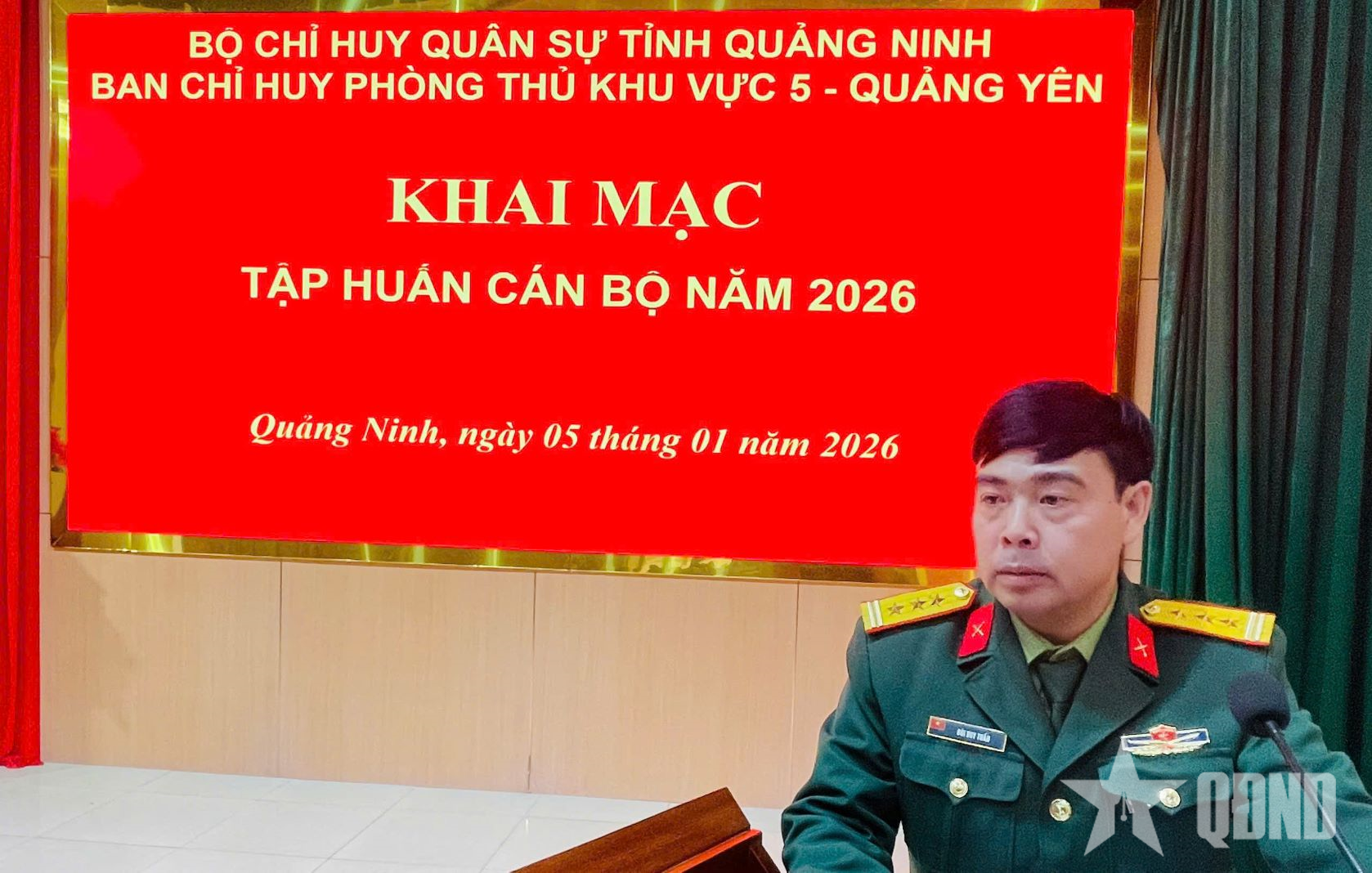 Ban chỉ huy Phòng thủ khu vực 5 - Quảng Yên, Bộ CHQS tỉnh Quảng Ninh: Khai mạc tập huấn cán bộ năm 2026