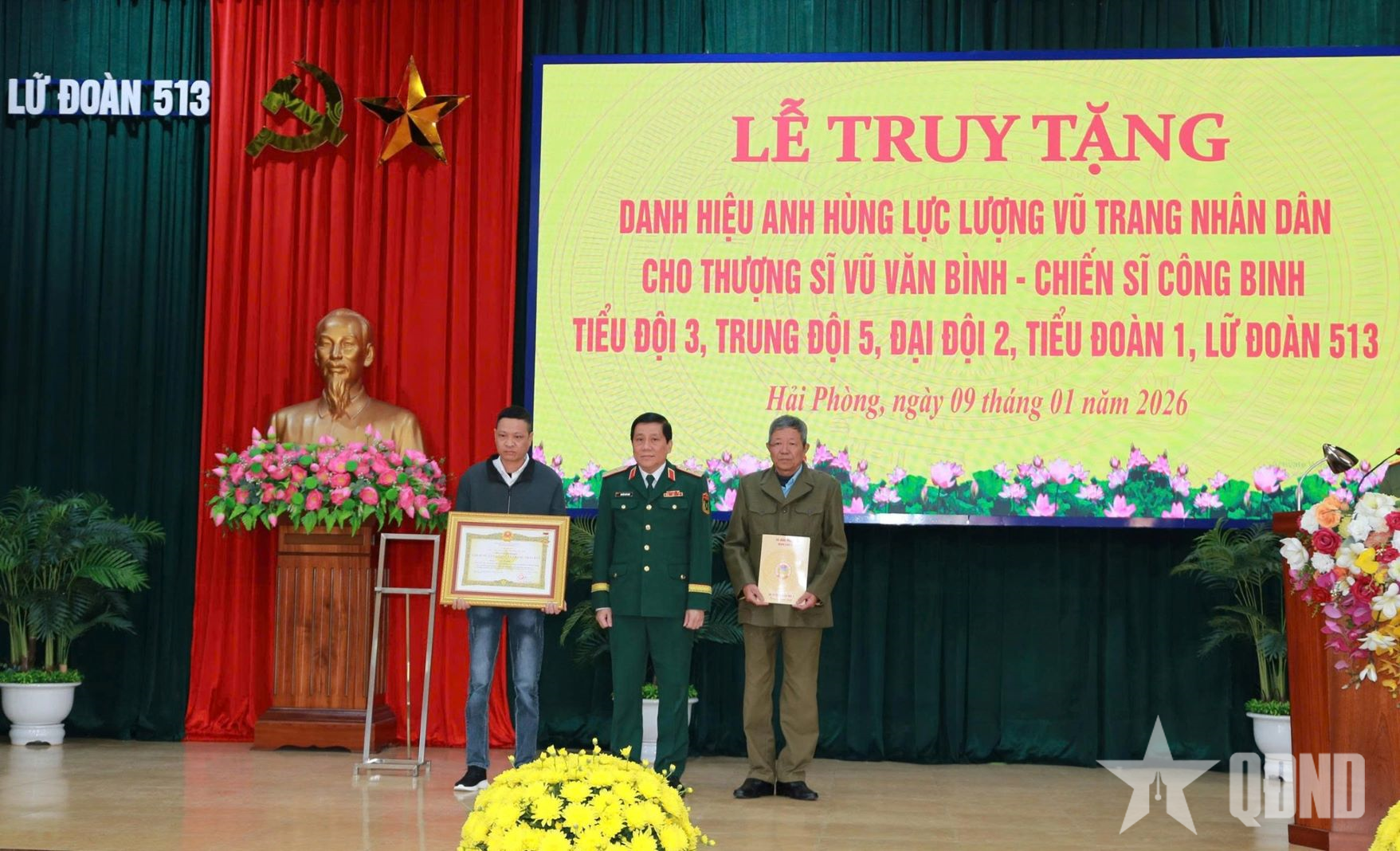 Truy tặng danh hiệu Anh hùng Lực lượng vũ trang nhân dân đối với Thượng sĩ Vũ Văn Bình

