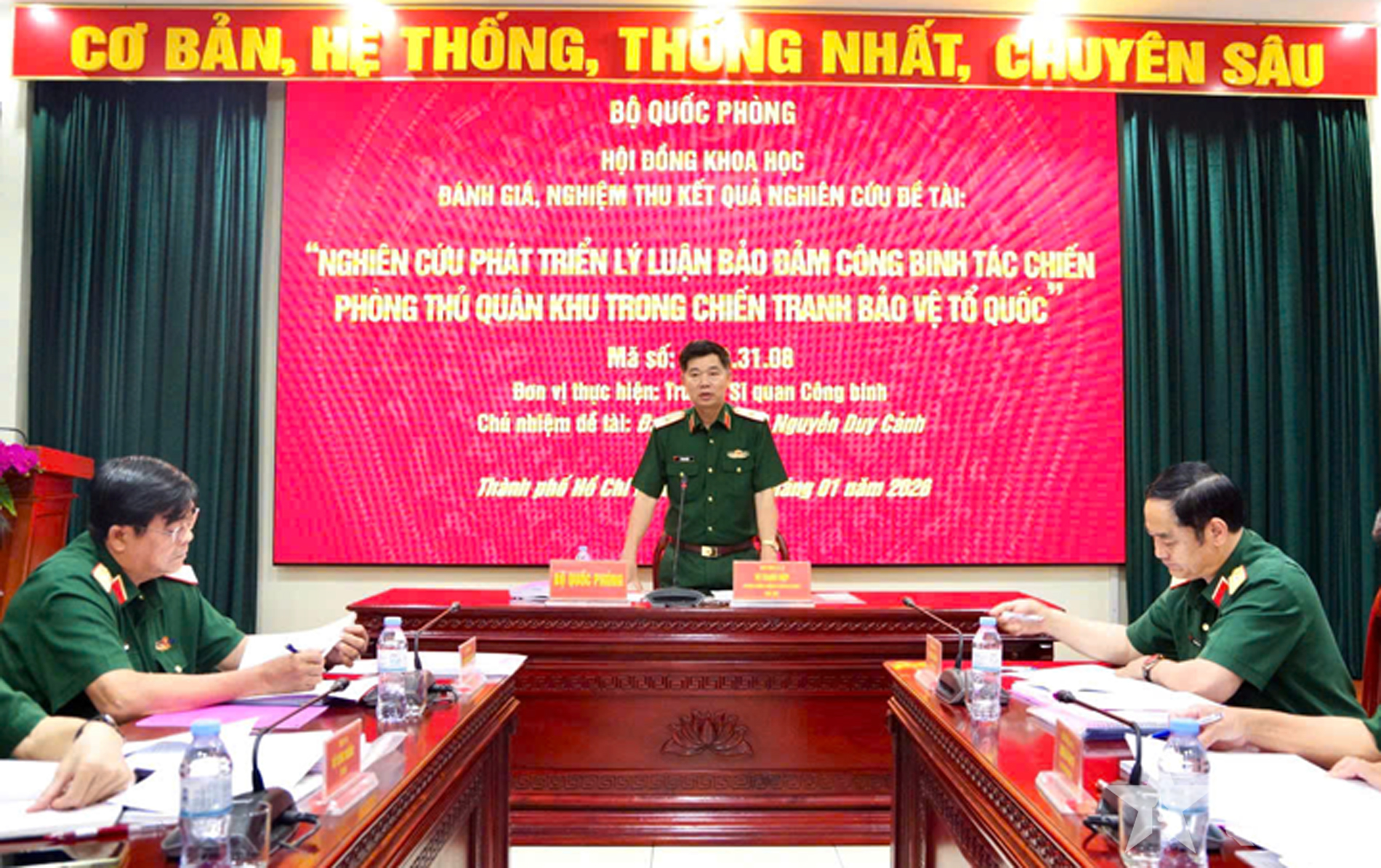 Nghiệm thu đề tài bảo đảm công binh tác chiến trong phòng thủ quân khu