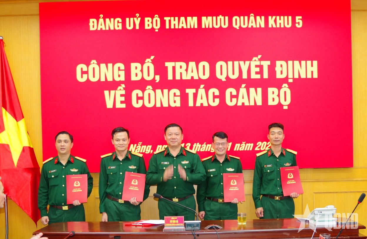 Bộ Tham mưu Quân khu 5: Bốn cán bộ được bổ nhiệm Chỉ huy trưởng Ban CHQS cấp xã