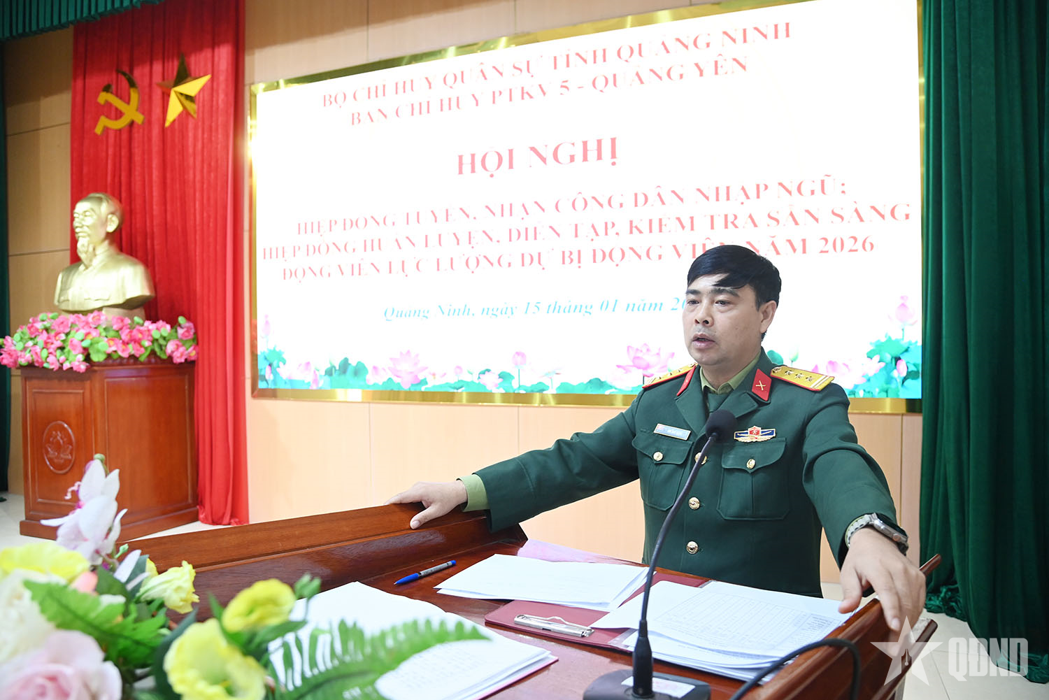 Quảng Ninh: Ban Chỉ huy PTKV 5 - Quảng Yên tổ chức hội nghị hiệp đồng tuyển, nhận công dân nhập ngũ năm 2026

