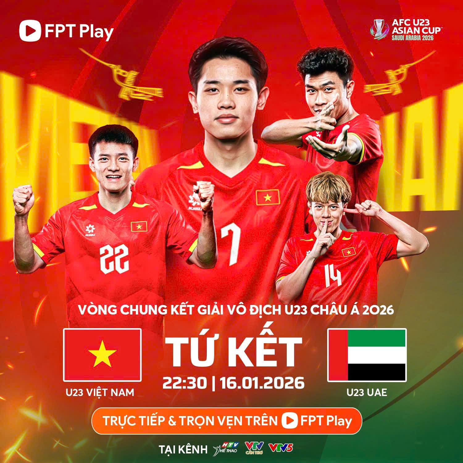 Tin thể thao (16-1): U23 Việt Nam đấu U23 UAE tại tứ kết U23 châu Á