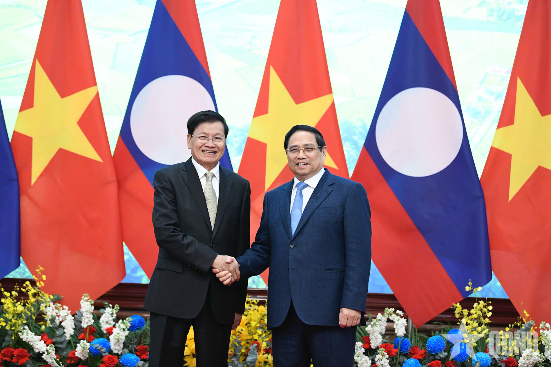 Thủ tướng Phạm Minh Chính hội kiến Tổng Bí thư, Chủ tịch nước Lào