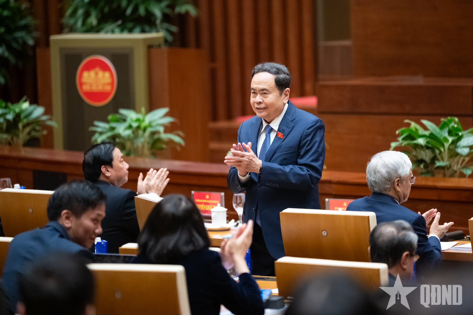 Chủ tịch Quốc hội Trần Thanh Mẫn chủ trì Hội nghị thông báo nhanh kết quả Đại hội XIV của Đảng