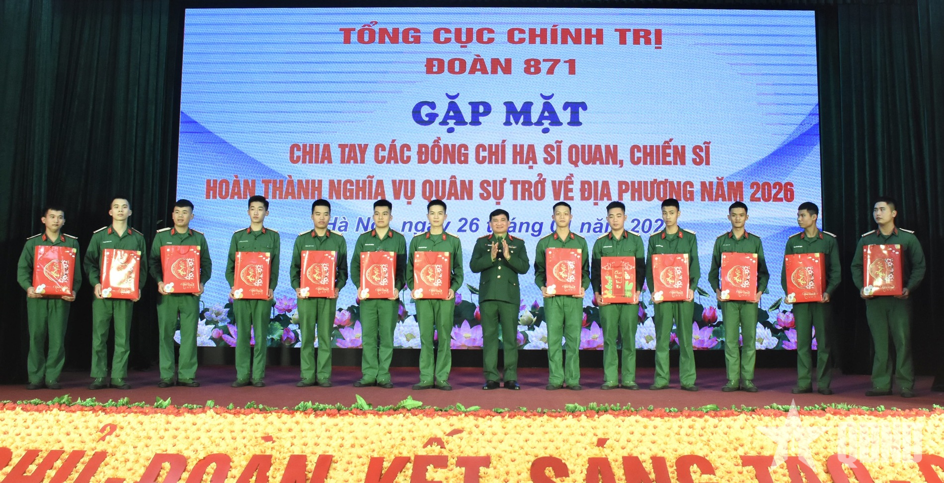 Đoàn 871 tổ chức chia tay hạ sĩ quan, chiến sĩ hoàn thành nghĩa vụ quân sự
