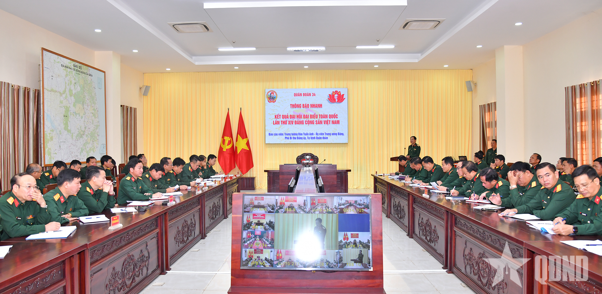 Quân đoàn 34 tổ chức Hội nghị thông báo nhanh kết quả Đại hội XIV của Đảng

