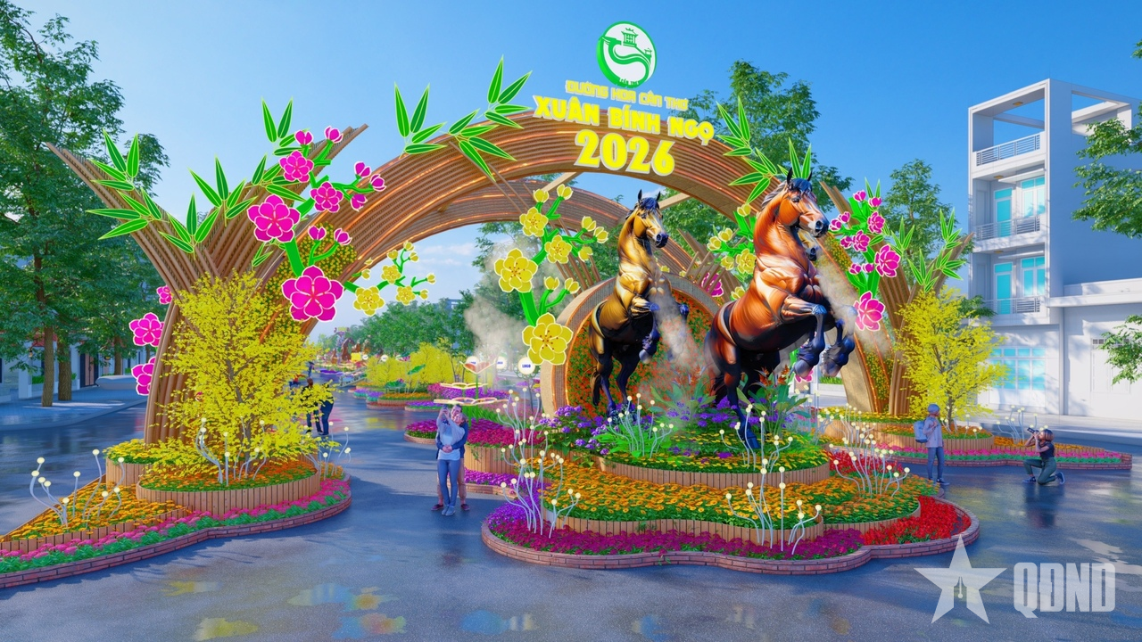 Đường hoa Xuân Bính Ngọ 2026 tại Cần Thơ mở cửa từ ngày 14-2