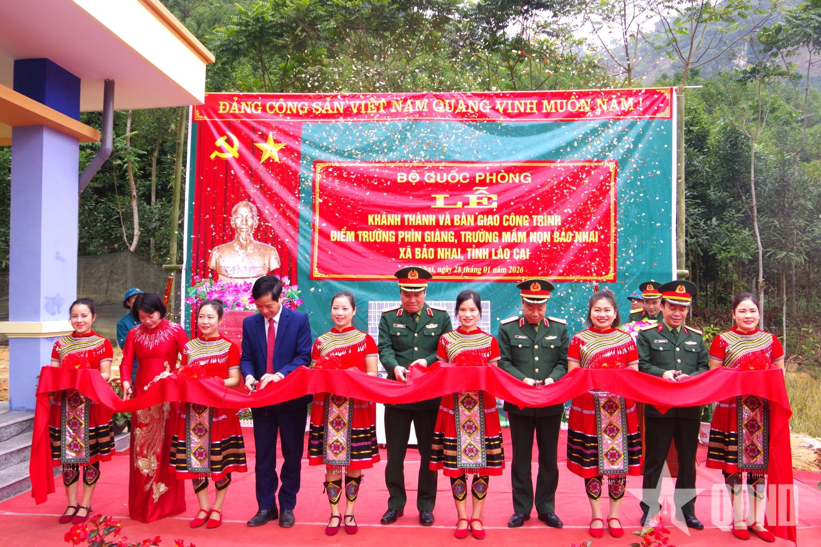 Bộ Chỉ huy Quân sự tỉnh Lào Cai khánh thành điểm trường mầm non tại xã Bảo Nhai