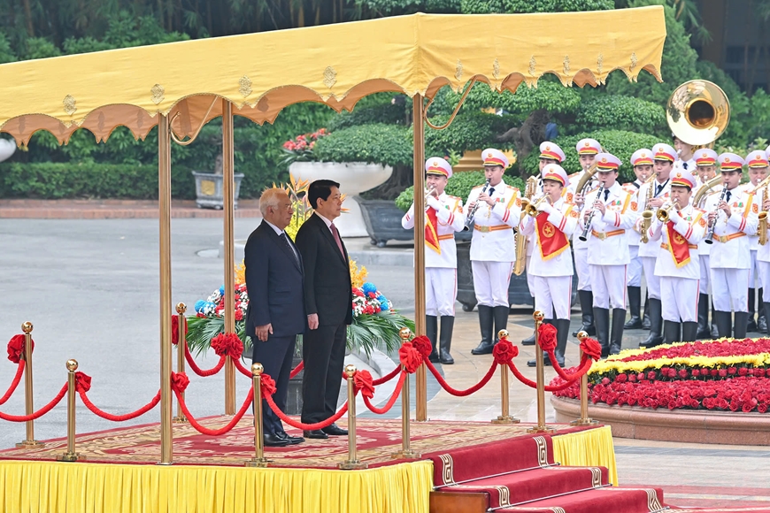 Chủ tịch nước Lương Cường chủ trì lễ đón chính thức Chủ tịch Hội đồng châu Âu