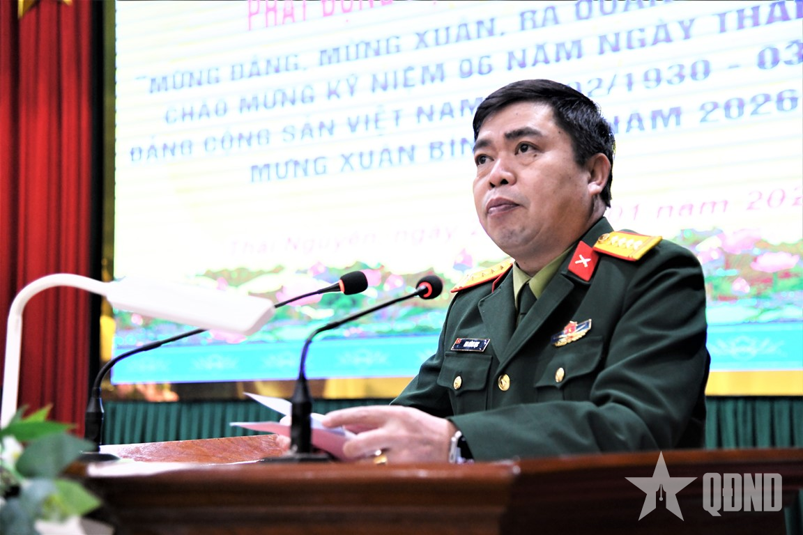 Bộ CHQS tỉnh Thái Nguyên phát động thi đua cao điểm “Mừng Đảng, mừng Xuân, ra quân quyết thắng”