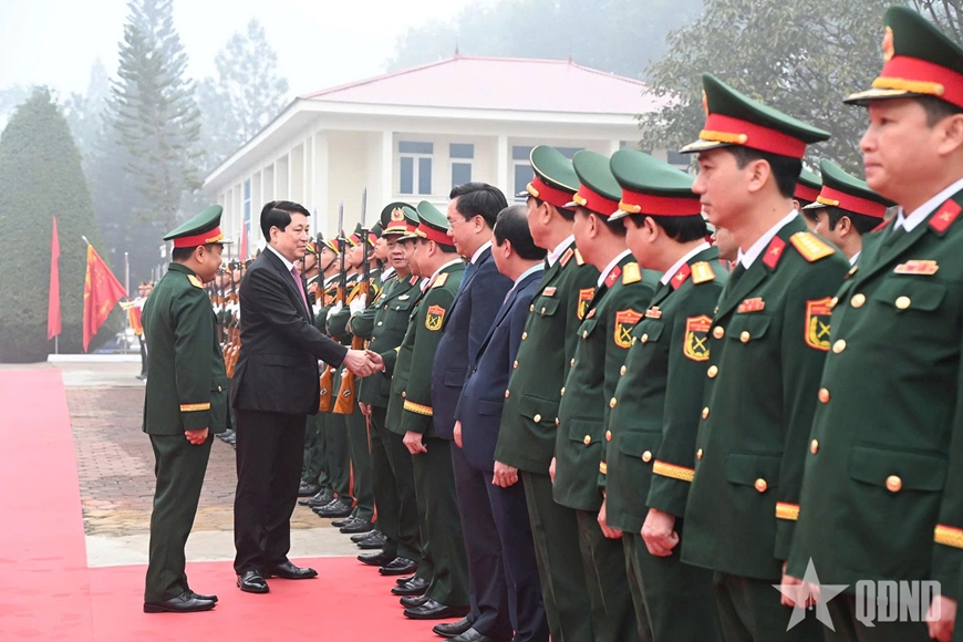 Chủ tịch nước Lương Cường: Sư đoàn 316 nắm chắc tình hình, kịp thời xử trí hiệu quả mọi tình huống