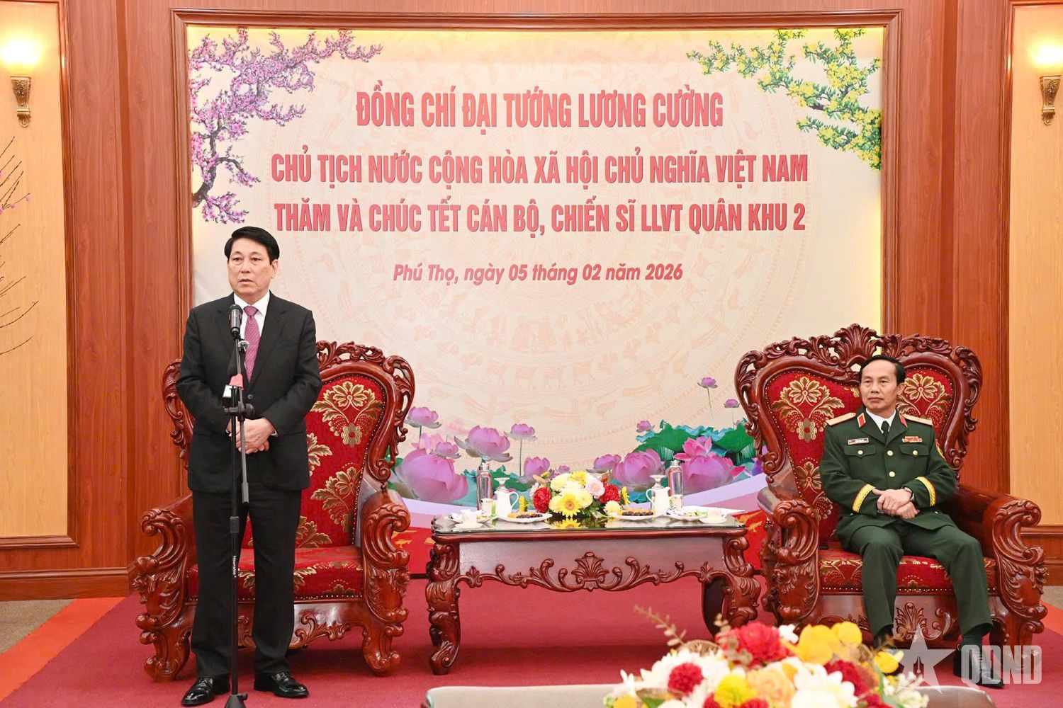 Chủ tịch nước Lương Cường thăm, chúc Tết cán bộ, chiến sĩ LLVT Quân khu 2