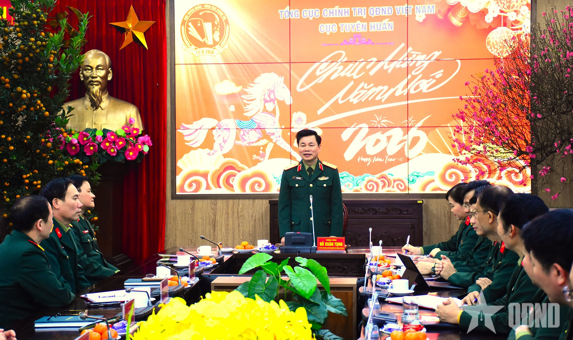 Thượng tướng Đỗ Xuân Tụng chúc Tết các đơn vị thuộc Tổng cục Chính trị