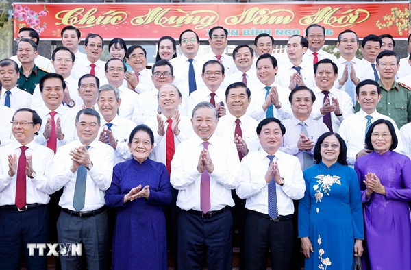 Tổng Bí thư Tô Lâm thăm, chúc Tết Đảng bộ, chính quyền, nhân dân tỉnh Tây Ninh