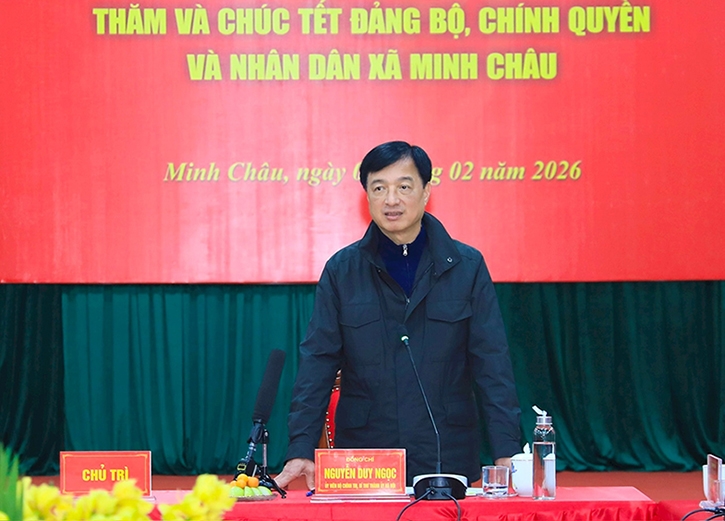 Bí thư Thành ủy Hà Nội Nguyễn Duy Ngọc thăm, làm việc với Đảng bộ, chính quyền, nhân dân xã Minh Châu