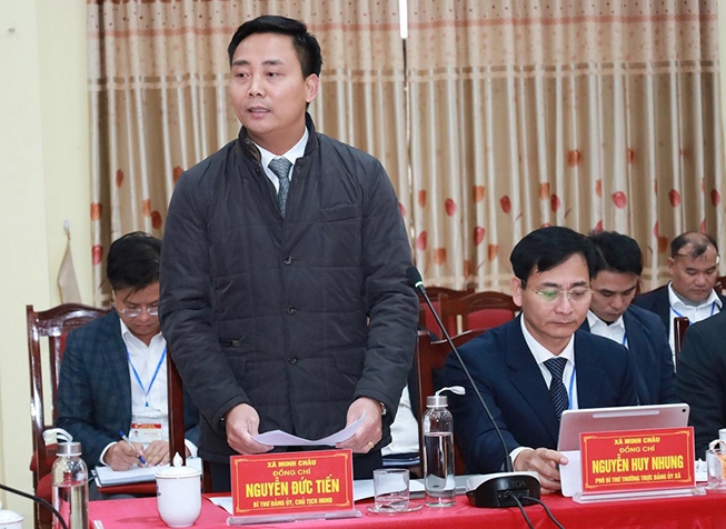 Bí thư Thành ủy Hà Nội Nguyễn Duy Ngọc thăm, làm việc với Đảng bộ, chính quyền, nhân dân xã Minh Châu