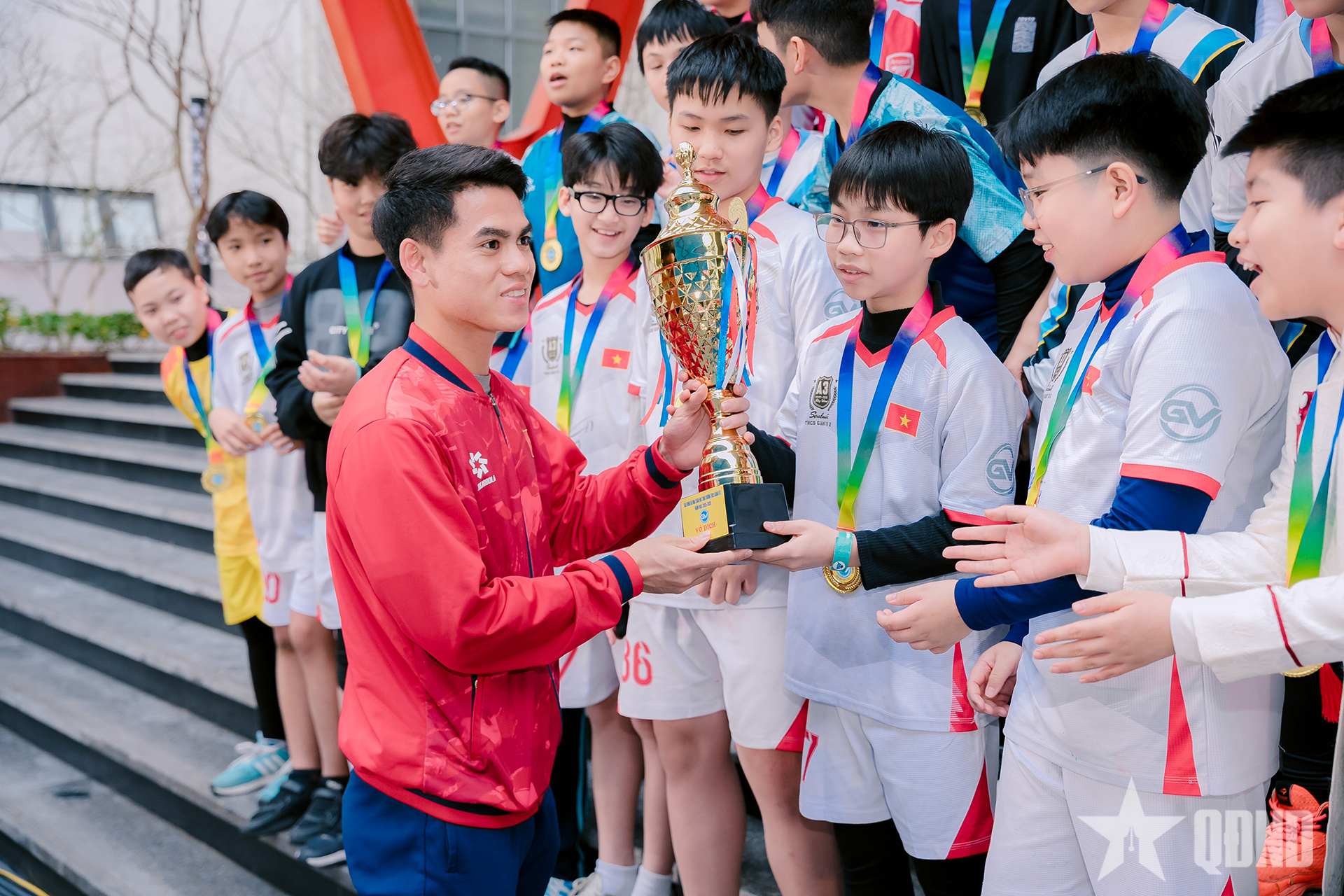 Đội tuyển U23 Việt Nam truyền cảm hứng cho học sinh Trường THCS Giảng Võ 2 