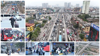 Gallery - 	Các cửa ngõ Thủ đô ùn tắc cục bộ trong ngày làm việc cuối cùng