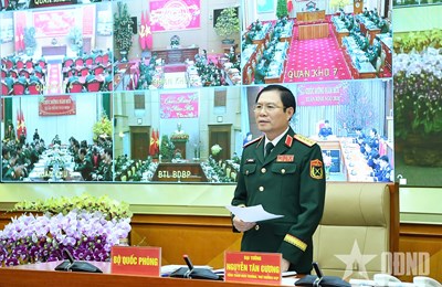 View - Đại tướng Nguyễn Tân Cương chủ trì giao ban trực tuyến toàn quân