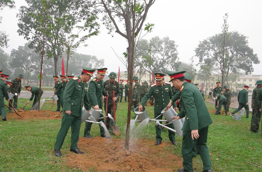 Trường Sĩ quan Lục quân 1: Phát động Tết trồng cây 2026