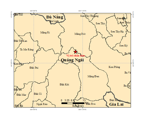 5 trận động đất trong đêm tại Quảng Ngãi 