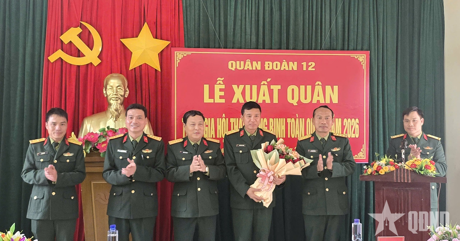Quân đoàn 12: Cổ vũ đoàn vận động viên tham gia Hội thao Công binh toàn quân