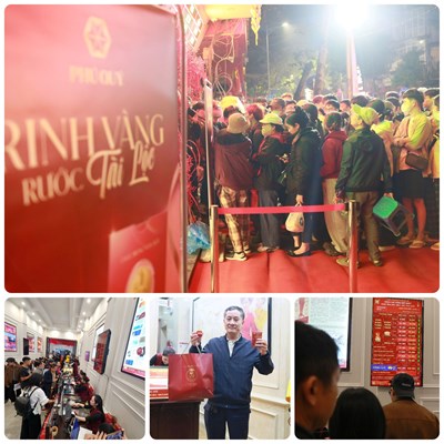 Gallery - 	Người dân xếp hàng từ đêm mua vàng lấy may ngày vía Thần Tài