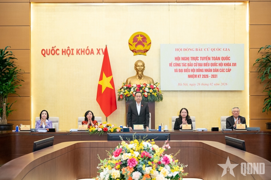 Chủ tịch Quốc hội Trần Thanh Mẫn chủ trì Hội nghị trực tuyến toàn quốc triển khai công tác bầu cử