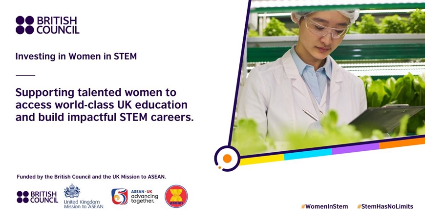 Nhận đơn đăng ký Chương trình Học bổng ASEAN-Vương quốc Anh khối ngành STEM dành cho nữ giới