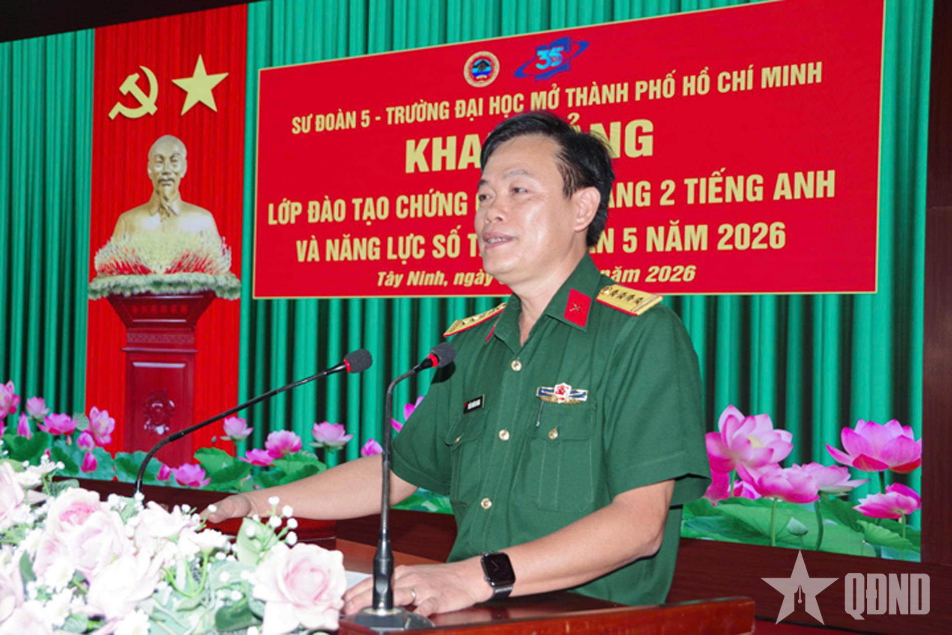 Sư đoàn 5 (Quân khu 7): Khai giảng lớp đào tạo chứng chỉ, văn bằng 2 tiếng Anh và năng lực số