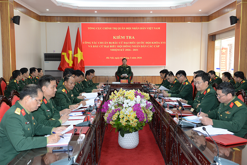 Thượng tướng Trương Thiên Tô kiểm tra công tác chuẩn bị bầu cử của Trường Sĩ quan Lục quân 1