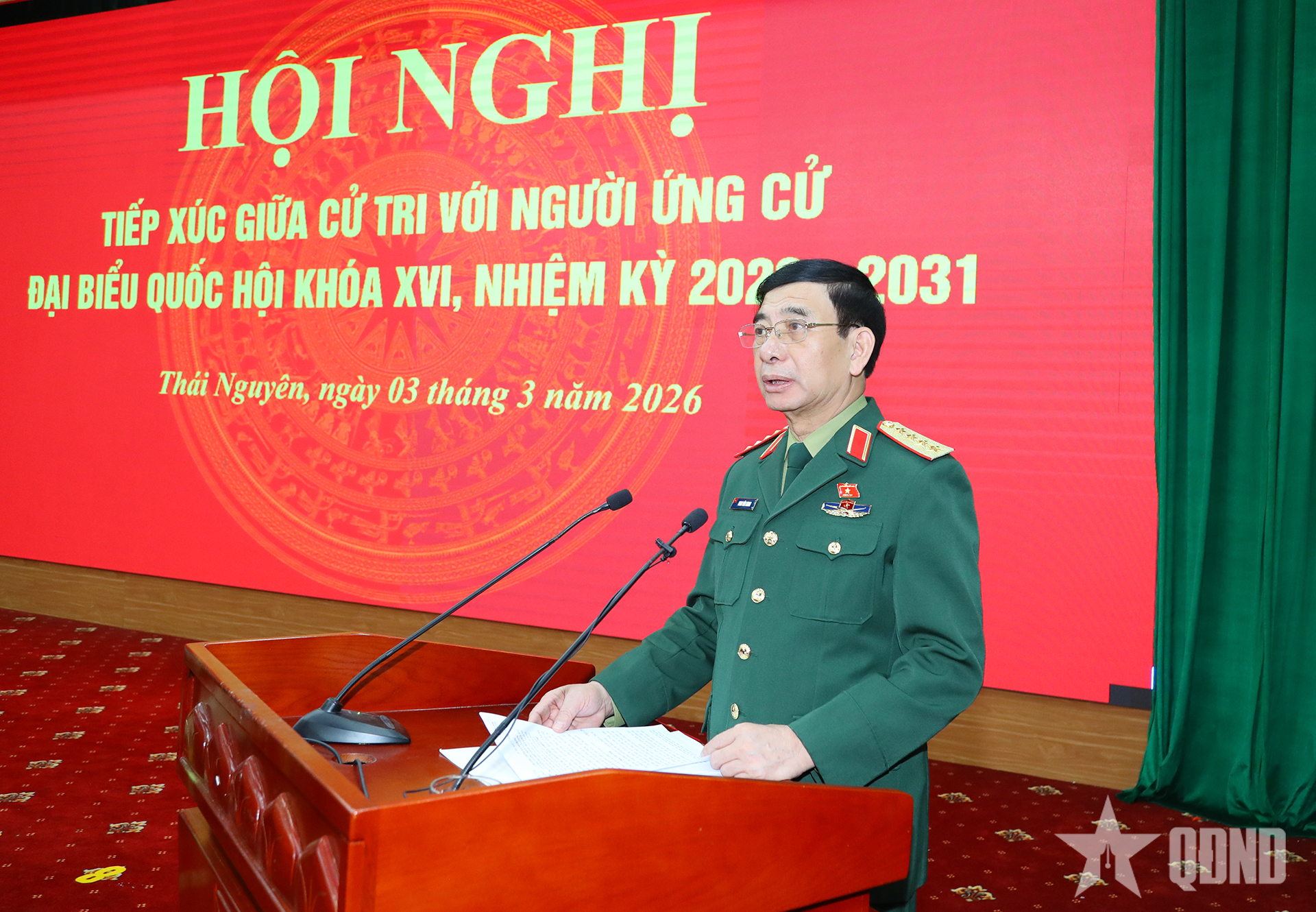 Đại tướng Phan Văn Giang tiếp xúc cử tri, trình bày chương trình hành động với 5 nội dung trọng tâm