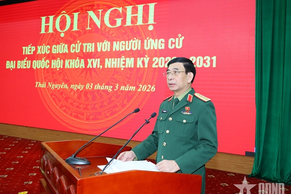 Đại tướng Phan Văn Giang tiếp xúc cử tri, trình bày chương trình hành động với 5 nội dung trọng tâm